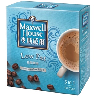 (2香港进口顺丰)麦斯威尔三合一即溶低糖低脂咖啡20包速版MAXWELL