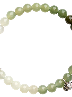 和田玉手串女款冰晴水转运青白玉散珠子串珠手链轻奢小众 精致