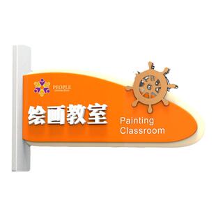 双面学校幼儿园班级教室门牌定制亚克力侧挂年级门牌定制可更换培训机构标识牌定制教师校长办公室门牌定制