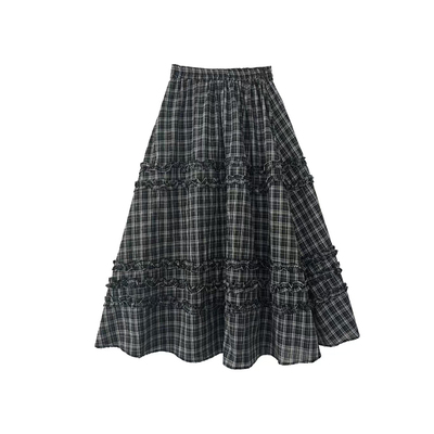 回头率满分的格子大裙摆半身裙~