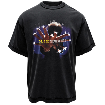 WIIPSOLID复古水洗黑色vintage美式高街乐队短袖T恤男the cure