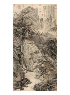 沈周庐山高图高清国画临摹山水