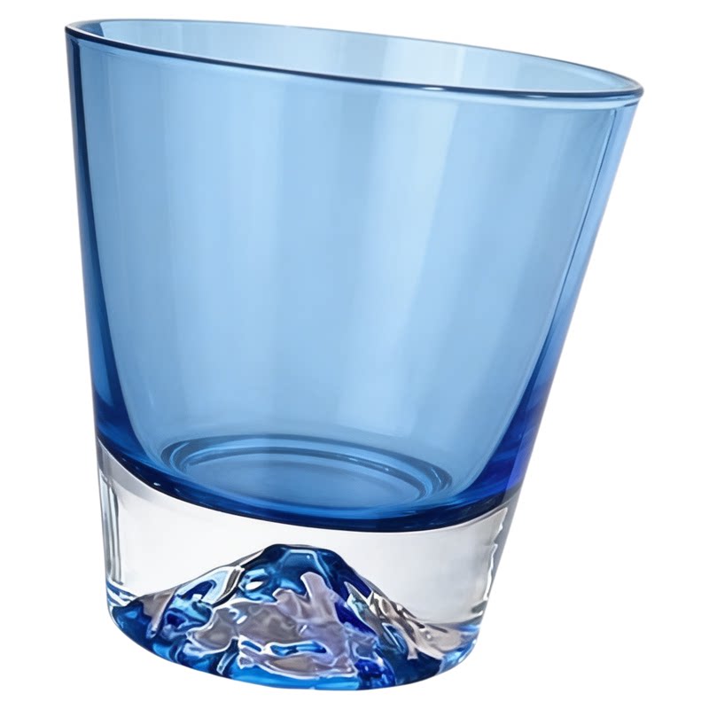 水晶款富士山杯冰山玻璃杯观山杯