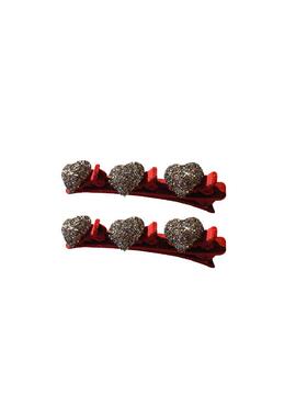 新年红色植绒编发发夹高颅顶神器