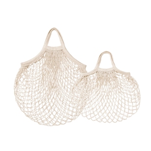 宜家收纳袋康福斯网袋网兜水果袋子两件套购物袋全棉镂空收纳挂袋
