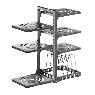 锅具收纳架厨房置物架多层家用橱柜内下水槽台面空间分层放锅架子