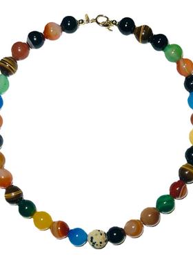 浪漫宇宙彩色玛瑙度假串珠项链