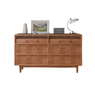 实木六斗柜机器人储藏柜卧室床边柜樱桃木餐边柜首饰收纳置物柜