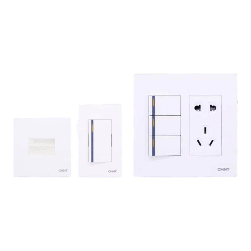 正泰120型开关插座大面板chnt120*x120*60十10孔自由组合组装5孔