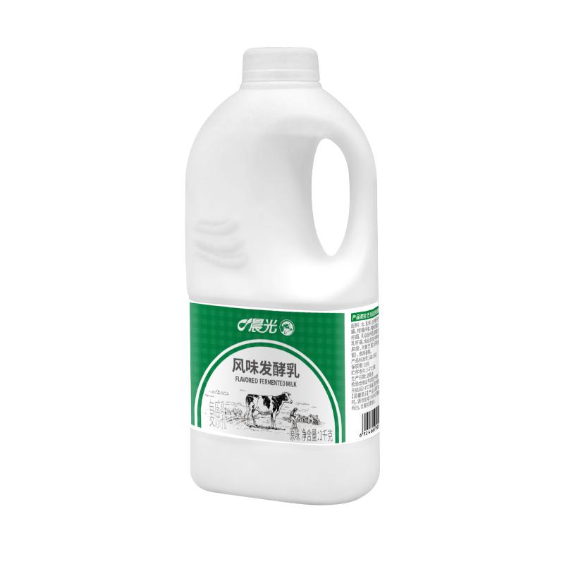 晨光 益生菌风味发酵乳1kg*4桶低温酸奶家庭装 露营野餐新鲜日期