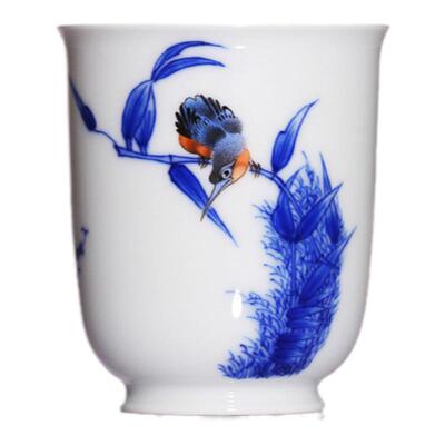 小桥窑王步青花后人盖碗功夫茶杯