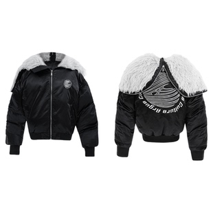 ArguE CulturE座山雕加厚毛绒Bomber外套刺绣拼接重磅加厚棉服男