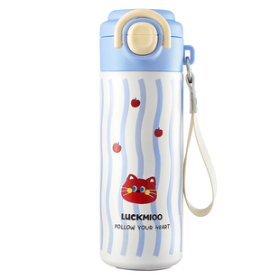 儿童保温杯女吸管水杯高颜值双饮口新款一年级小学生上学专用水杯