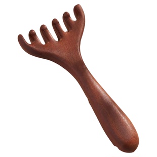 鹿角头部按摩经络梳子养生头疗工具天然檀木头皮刮痧疏通神器六爪