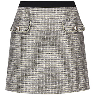 奥莱OBEG欧碧倩夏季半身裙女时尚小香风A字高腰裙子10402010