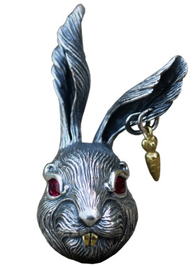 纯银生肖兔吊坠钥匙扣包挂件