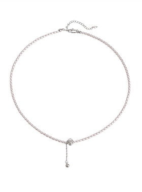 时尚法式高级清冷银色珍珠链锁骨