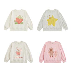 幼悠女童卡通印花卫衣2026春季儿童俏皮可爱软糯亲肤弹力休闲上衣