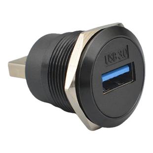 圆形母转公USB3.0模块数据公转母对接带延长线插座M22工业连接器