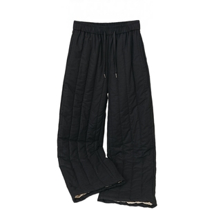 纯棉花棉麻长裤女冬季复古条纹棉裤加厚保暖松紧高腰纯色直筒裤