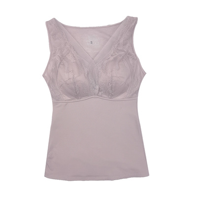 雅仙柔冬季保暖背心女带胸垫聚拢双层加厚发热塑身收腹打底85832