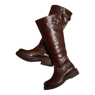 【明星同款】CIDER 2025秋冬新品女装针扣粗跟过膝长靴114789318