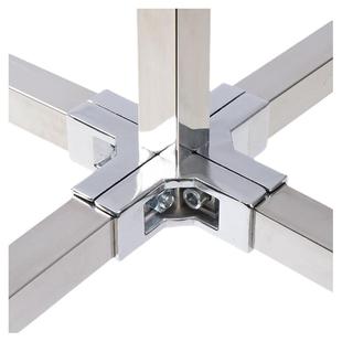 不锈钢方管连接件25X25方型管接头货架展架紧固件配件二通三通四