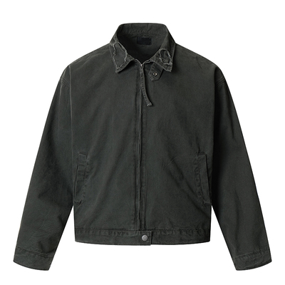 美式复古设计感翻领工装外套