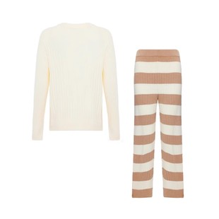 爱美丽德文撸猫绒软糯睡衣女士秋冬新款罗纹圆领可外穿家居服套装