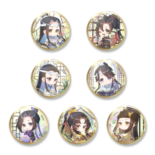 南漫社正版 魔道祖师动画周边魏无羡蓝忘机春花系列Q版烫金徽章