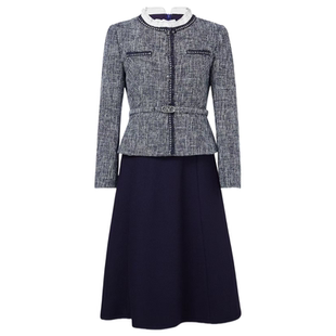 【商场同款】娜家25冬季新品小香风时尚气质显瘦假两件连衣裙子