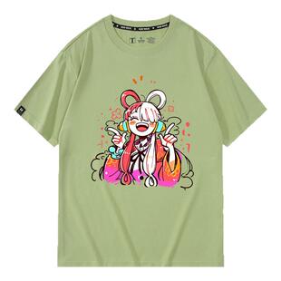 红发歌姬乌塔Ado海贼动漫卡通周边二次元夏季纯棉短袖T恤潮