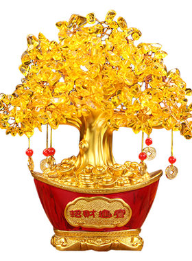 客厅玄关酒柜摇钱树乔迁开业摆件