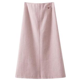 夕蒙2026新款冬季韩系气质裙子a字裙绝美巨好看小个子粉色半身裙