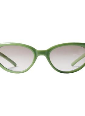 小众牛油果色UV400环绕设计墨镜