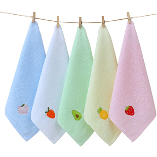 婴儿口水巾纯棉毛巾儿童宝宝洗脸洗澡幼儿园擦手小方巾新生儿用品