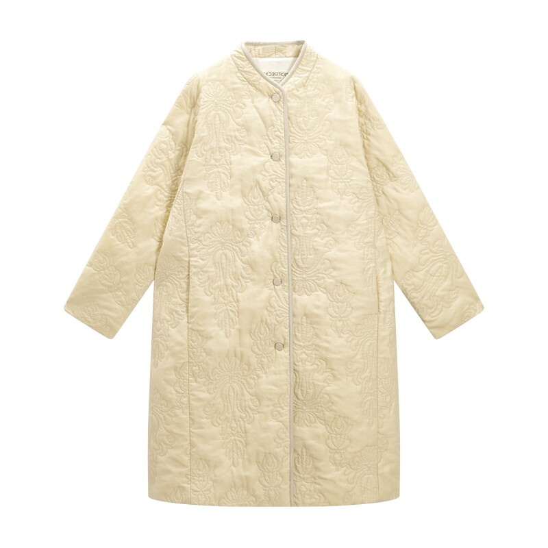 例外棉服女绣花保暖宽松日常实穿