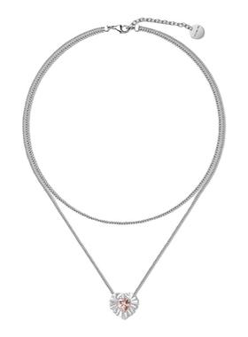 lostinecho心形褶皱边双层项链