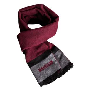 Tuono托诺男士桑蚕丝拉绒围巾男高档围脖冬季加厚 韩版潮简约礼盒