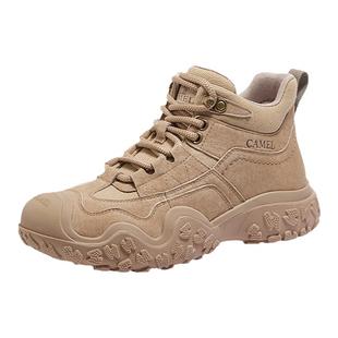 骆驼女鞋2025秋季新款厚底马丁靴女款登山丑萌运动鞋户外工装靴子