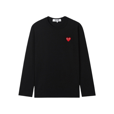IT爱心缝饰长袖T恤简约基础款