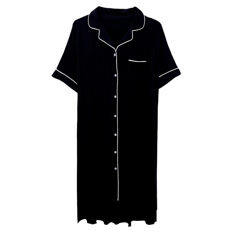 莫代尔夏简约哺乳大码睡裙月子服
