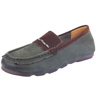 万里休闲女鞋复古真皮