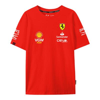 法F1拉利车队方程式赛车短袖T恤