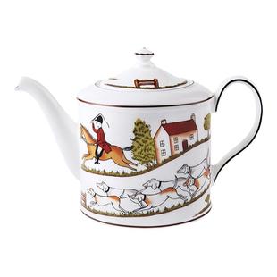 现货WEDGWOOD狩猎即景骨瓷茶壶大小欧式Hunting Scene威基伍德