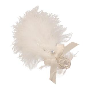 白天鹅超仙羽毛发夹氛围感毛毛头饰网红边夹高级水钻发卡森系配饰