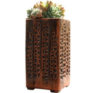 复古麦饭石多肉花盆粗陶透气法师盆大号简约个性创意肉肉花盆特价