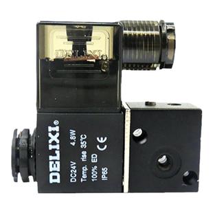 德力西电磁气阀DC24V二位三通换向阀DM 3V1-M5电磁阀口罩机配件