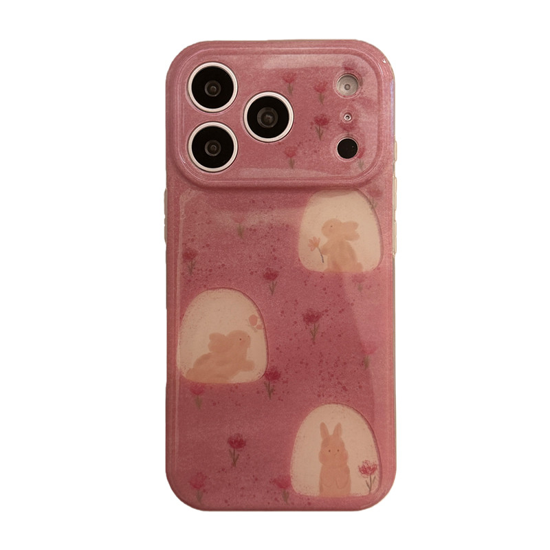 韩系ins可爱花朵镂空兔子适用iphone17promax手机壳苹果18promax新款15创意16pro女款14全包双
