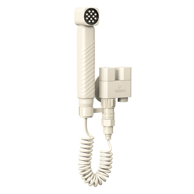 潜水艇奶白色高压马桶喷枪套装伴侣冲洗水龙头厕所一进二出角阀